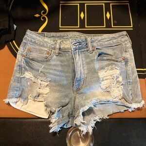 DENIM high rise Shorts AE